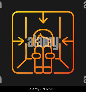 Claustrophobia gradient vector icon for dark theme Stock Vector