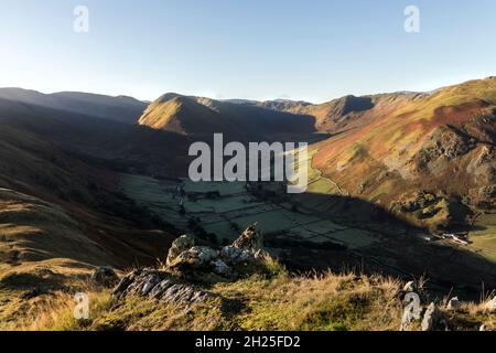 The view over Martindale towards the Nab and Angletarn Pikes, Lake District Cumbria, UK Stock Photo