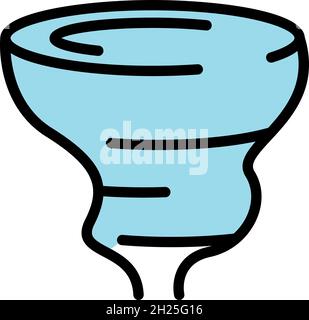 Force tornado icons set. Outline set of force tornado vector icons thin line color flat on white Stock Vector