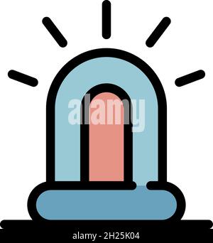 Police flashlight icon. Outline police flashlight vector icon color flat isolated Stock Vector