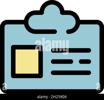 Police id card icon. Outline police id card vector icon color flat isolated Stock Vector