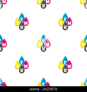 CMYK color profile pattern seamless background texture repeat wallpaper geometric vector Stock Vector
