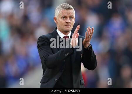 Manager of Manchester United, Ole Gunnar Solskjaer - Leicester City v Manchester United, Premier League, King Power Stadium, Leicester, UK - 16th October 2021  Editorial Use Only - DataCo restrictions apply Stock Photo