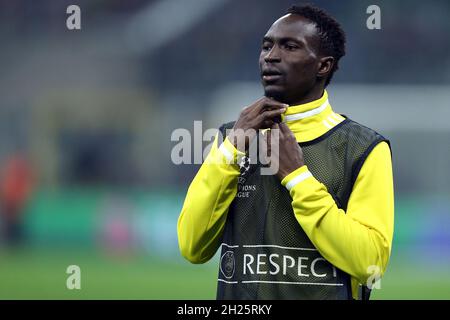 Adama Traore of FC Sheriff  during warm up before the  Uefa Champions League Group D  match between FC Internazionale and FC Sheriff . Stock Photo