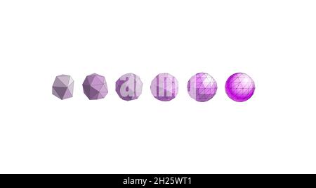 3D polygonal transformation shape development. Self coaching personal progress concept. Psychologist session online marathon course. Education Stock Vector