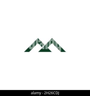 letter m mountain linked flat line simple logo vector Stock Vector