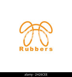 letter abstract rubber shape lines art logo vector Stock Vector