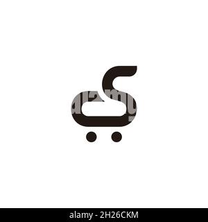 letter cs shopping cart symbol logo vector Stock Vector