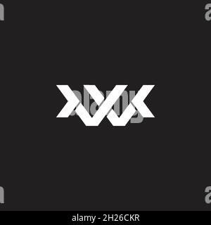 letter wv arrows simple geometric linked line logo vector Stock Vector