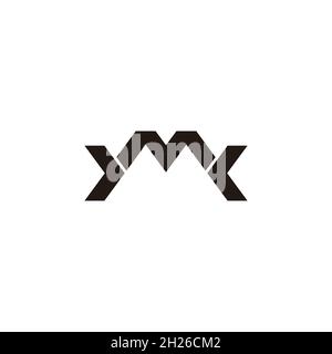 letter m arrows simple geometric line logo vector Stock Vector
