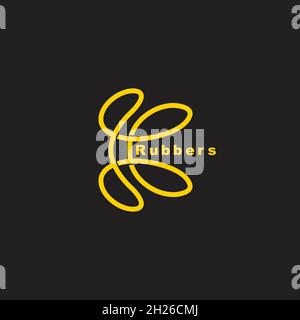 letter k abstract rubber thread industrial logo vector Stock Vector