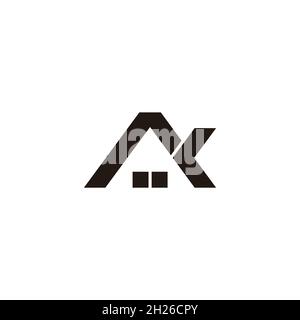 letters a k home windows simple geometric logo vector Stock Vector