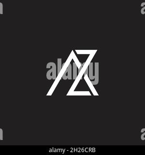 letter az simple overlapping line geometric logo vector Stock Vector