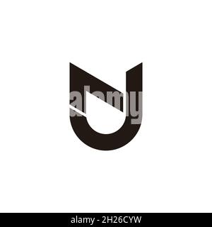 letter nj arrow up geometric line simple logo vector Stock Vector