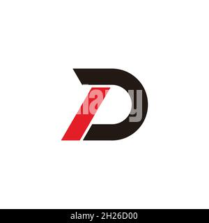letter dp motion line negative space logo vector Stock Vector