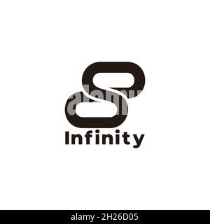 letter s simple loop infinity line geometric logo vector Stock Vector