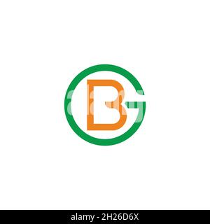 letter gb curves circle colorful logo vector Stock Vector