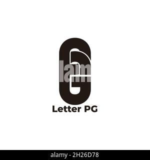 letter pg linked chain geometric simple logo vector Stock Vector