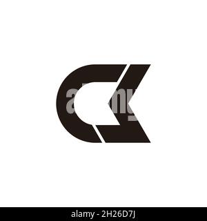 letter cb simple geometric link line logo vector Stock Vector