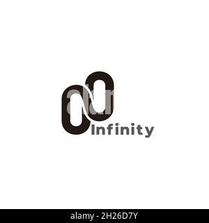 letter n simple loop infinity line geometric logo vector Stock Vector