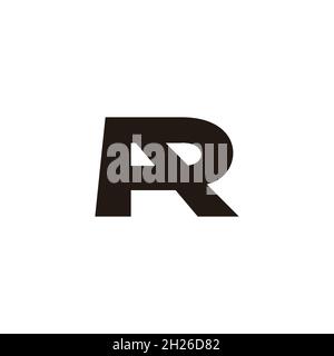 letter ar simple linked geometric logo vector Stock Vector