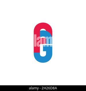letter pg linked font colorful logo vector Stock Vector