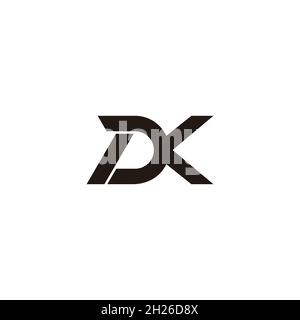letter dk motion line geometric linked design logo vector Stock Vector
