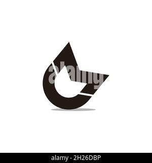 letter cm simple geometric link line logo vector Stock Vector
