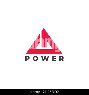 triangle power button symbol geometric simple logo vector Stock Vector