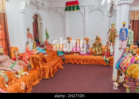Interior of the Bagore-ki-Haveli museum, Udaipur Stock Photo - Alamy