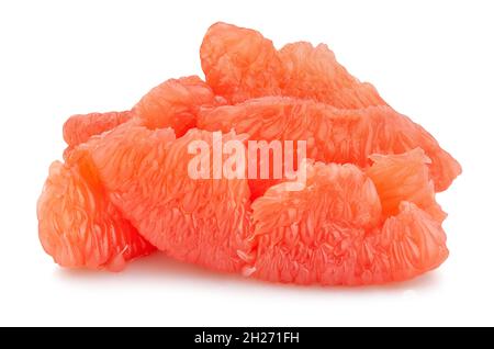 sliced grapefruit path isolated on white Stock Photo