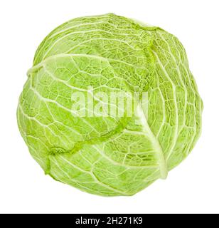 savoy cabbage path isolated on white Stock Photo