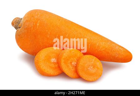 sliced carrot path isolated on white Stock Photo