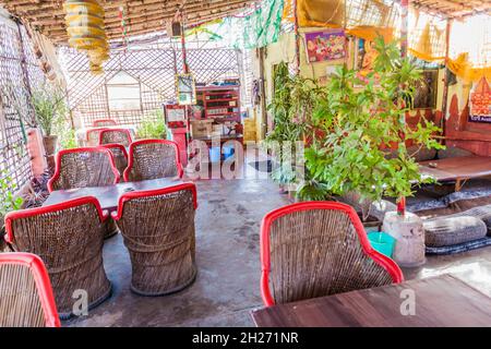 BUNDI, INDIA - FEBRUARY 16, 2017: Rooftop cafe in Bundi, Rajasthan state, India Stock Photo