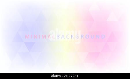 Unsaturated minimal abstract background textured by light blue, yellow and pink translucent triangles. Subtle vector graphic pattern Stock Vector