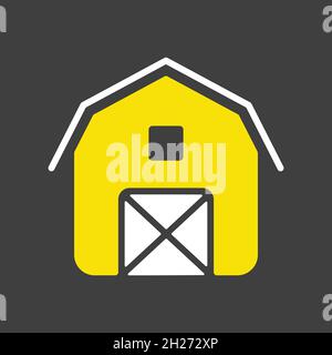Barn glyph icon. Farm animal sign. Graph symbol for your web site design, logo, app, UI. Vector illustration Stock Vector