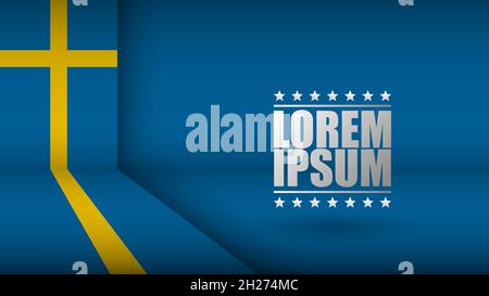 EPS10 Vector Patriotic Background with the colors of the flag of Sweden. An element of impact for the use you want to make of it. Stock Vector