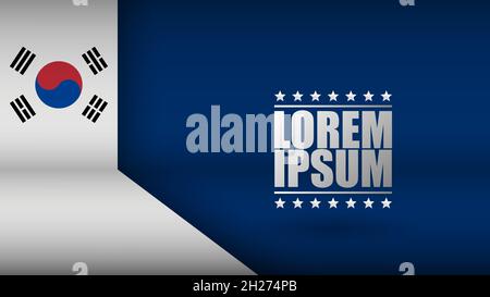 EPS10 Vector Patriotic Background with the colors of the South Korean flag. An element of impact for the use you want to make of it. Stock Vector