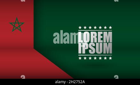 EPS10 Vector Patriotic Background with the colors of the flag of Morocco. An element of impact for the use you want to make of it. Stock Vector
