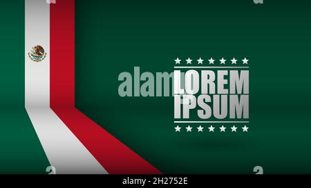 EPS10 Vector Patriotic Background with the colors of the flag of Mexico. An element of impact for the use you want to make of it. Stock Vector