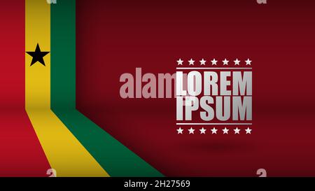 EPS10 Vector Patriotic Background with the colors of the Ghana flag. An element of impact for the use you want to make of it. Stock Vector