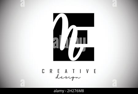 Letters EM Logo with a minimalist design. Letters E and M with geometric and handwritten typography. Creative Vector Illustration. Stock Vector