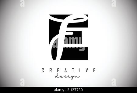 Letters EF Logo with a minimalist design. Letters E and F with geometric and handwritten typography. Creative Vector Illustration. Stock Vector