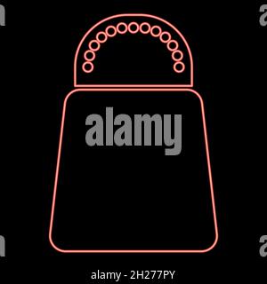Neon salt and pepper icon black color in circle outline vector illustration red color vector illustration flat style light image Stock Vector