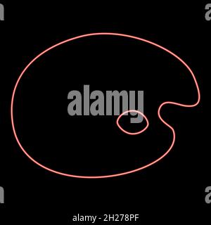 Neon palette icon black color in circle outline vector illustration red color vector illustration flat style light image Stock Vector