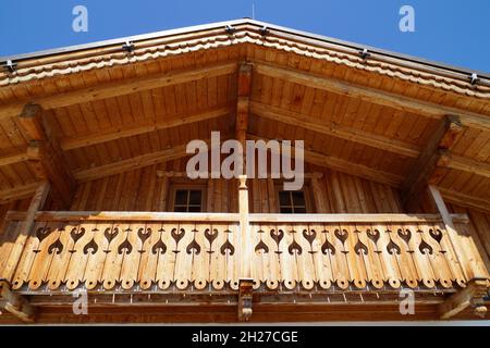 a rustic wooden house in the Austrian Alps of the Schladming-Dachstein region (Austria) Stock Photo