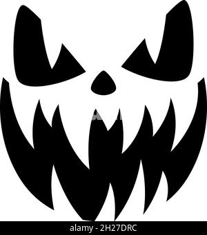 Halloween pumpkin face. Spooky sharp toothes smile. Stock Vector
