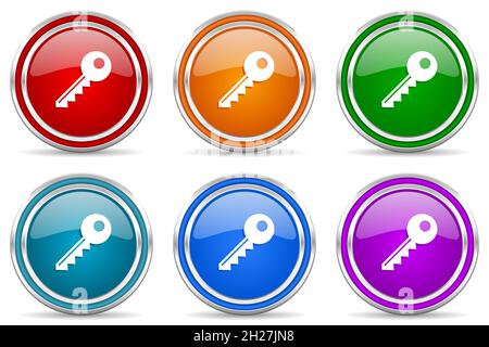 Keys glossy icons, set of modern design buttons for web, internet and ...