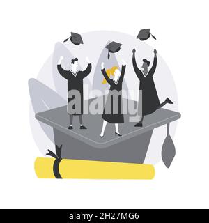 Graduation abstract concept vector illustration. Stock Vector