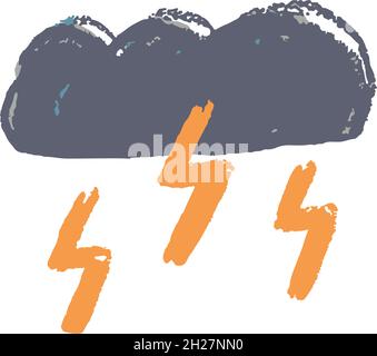 Dull cloud with lightning Stock Vector